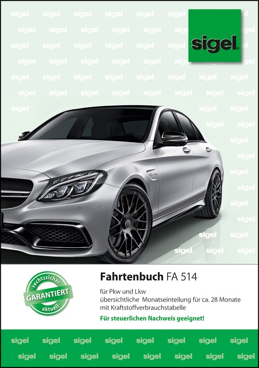 Produktbild Sigel Fahrtenbuch Papierformat: DIN A5 Farbe des Einbandes: grün (32 x)