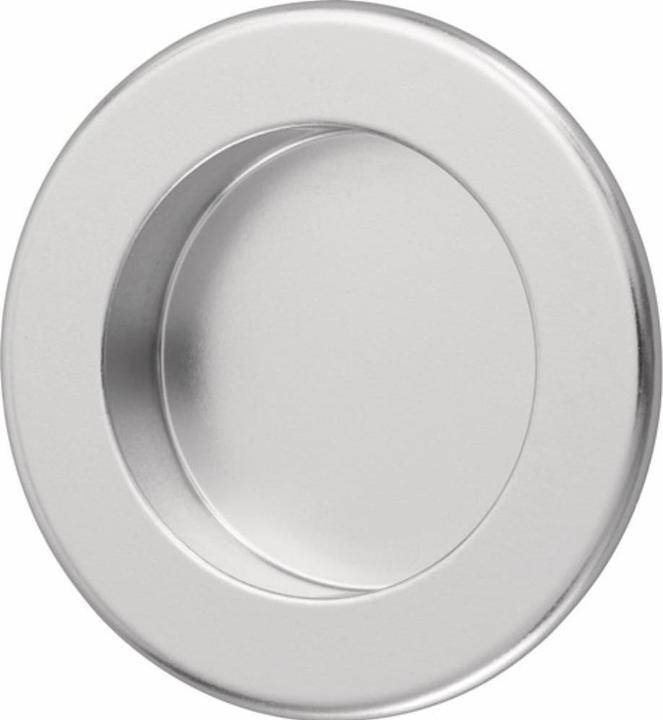 Actual product image Hermeta Shell handle aluminium silver anodised round inlet Ø 50 mm