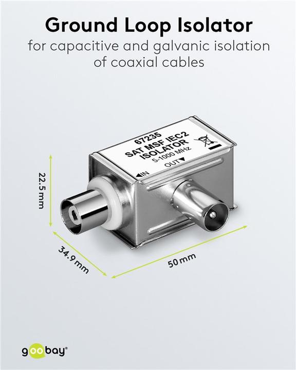 Produktbild Goobay Mantelstromfilter, galvanische Trennung (Antennenkabel)
