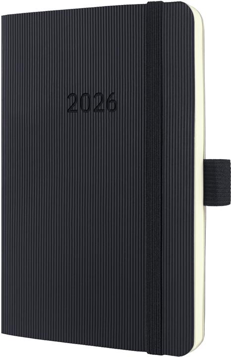 Sigel Wochenagenda Conceptum Liniert, 2026, Schwarz, 9,3 x 14 cm (1 semaine / 2 pages)