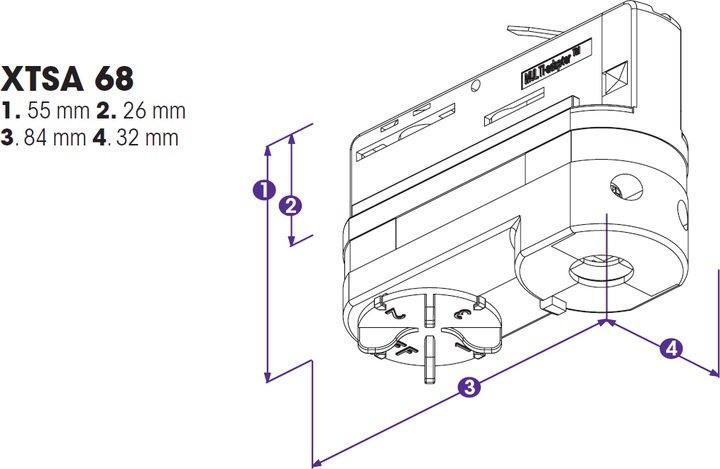 Actual product image Molto Luce LIVAL GLOBAL XTSA 68-3 ADAPTER U3 10A/250V HVID