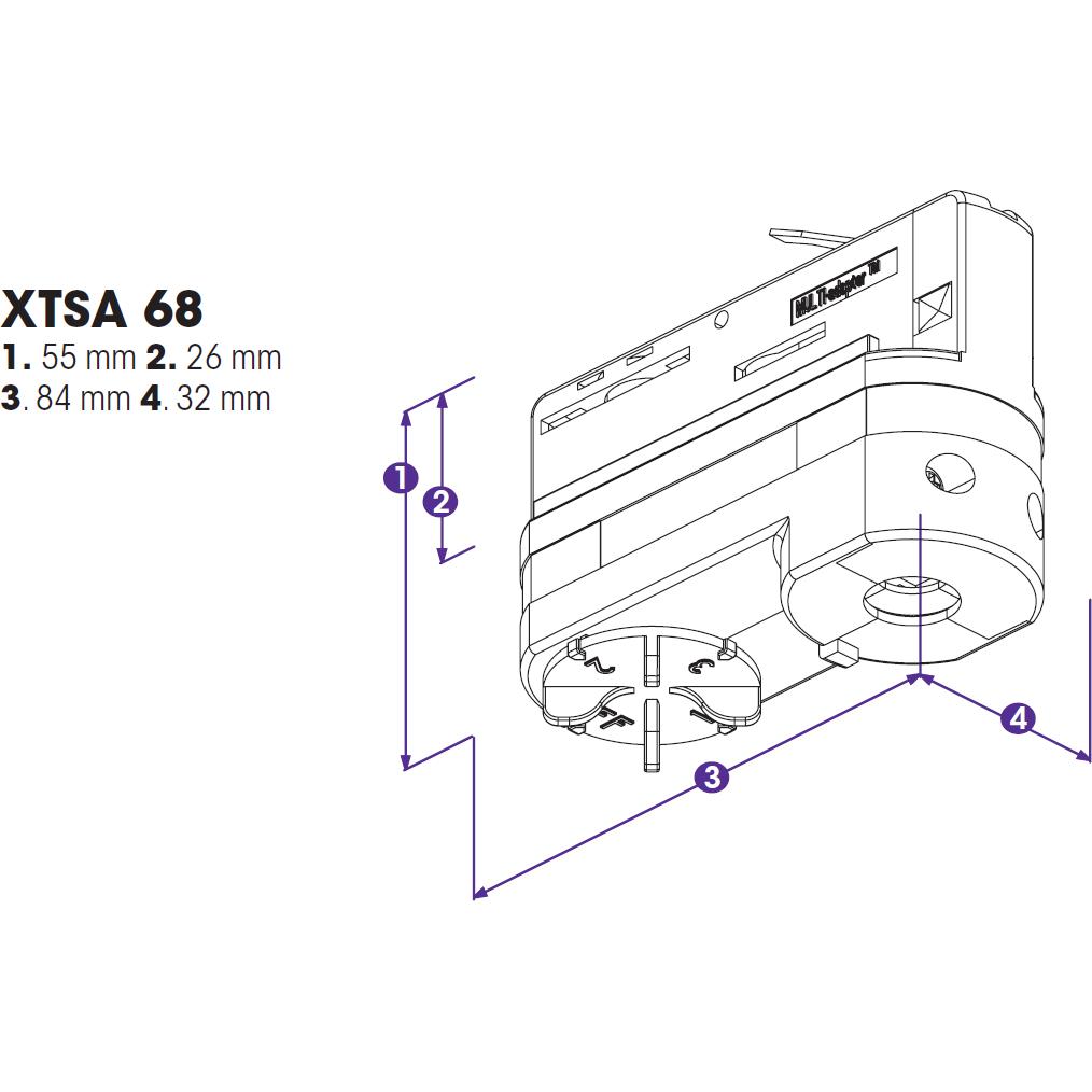 Thumbnail - Molto Luce, Zubehör Beleuchtung, LIVAL GLOBAL XTSA 68-3 ADAPTER U3 10A/250V HVID