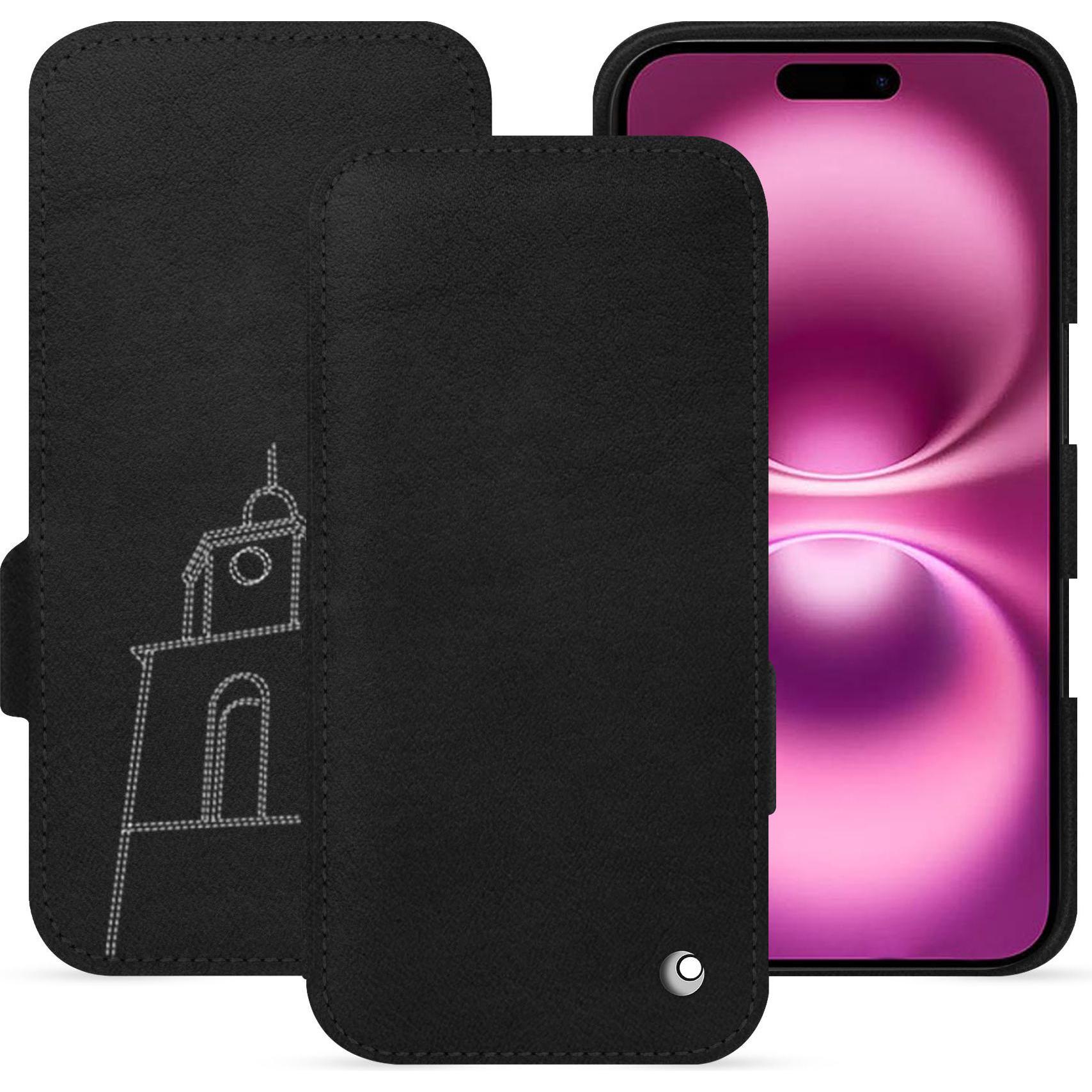 Thumbnail - Noreve Lederschutzhülle horizontal (Apple iPhone 16 Plus), Smartphone Hülle, Schwarz