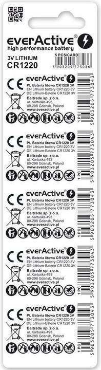 Produktbild Everactive Mini-Lithiumbatterien CR1220 im Blister mit 5 Stück (5 Stk., CR1220, 40 mAh)