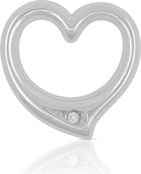 Actual product image Muau Pendant heart white gold 750 diamond 0.005ct. 12x12mm (White gold)
