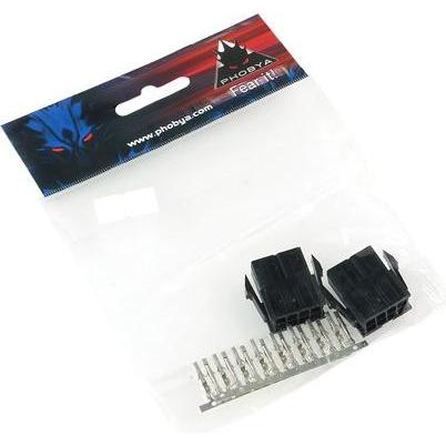 Thumbnail - Phobya VGA Power Connector 8Pin Buchse, 2 Stück, Elektronikkabel + Stecker, Schwarz