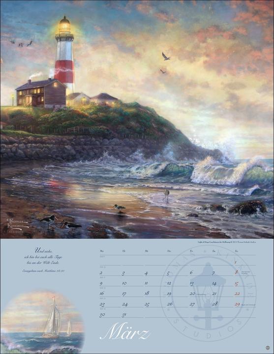Actual product image Thomas Kinkade: Land im Licht Kalender 2026 (34 x 44 cm)