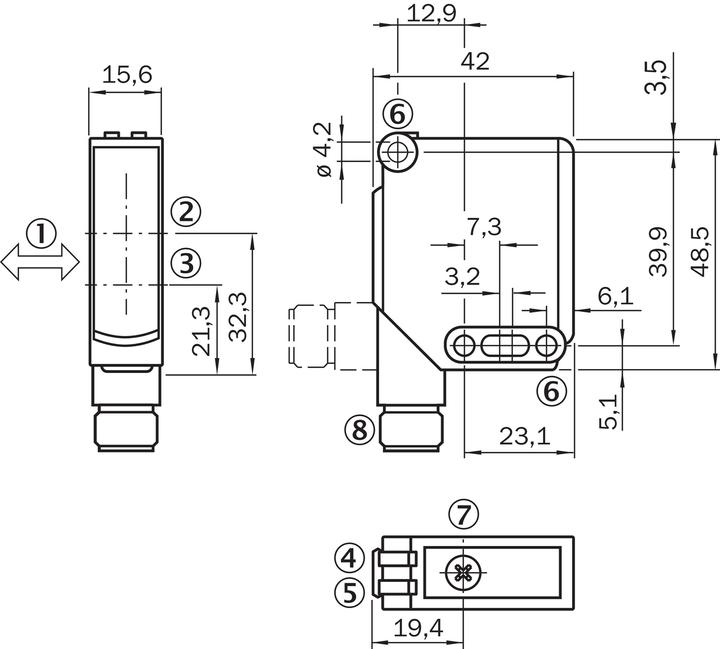Image du produit Sick Sensor, back ground suppression Sr 1.1m