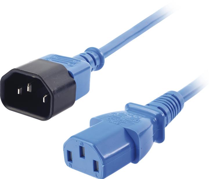 Produktbild Lindy 2m IEC Verlaengerung, blau (2 m)