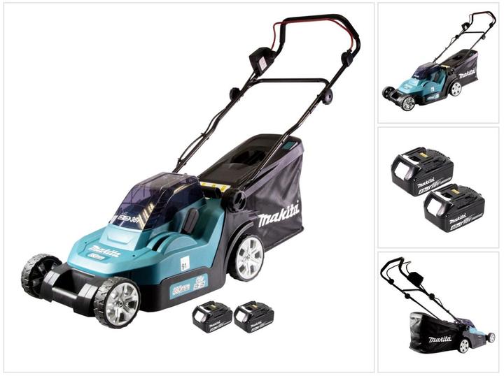 Productafbeelding Makita DLM 432 M2 accu grasmaaier 36 V ( 2x 18 V ) 43 cm Borstelloos + 2x Accu 4.0 Ah - zonder (Oplaadbare batterij)