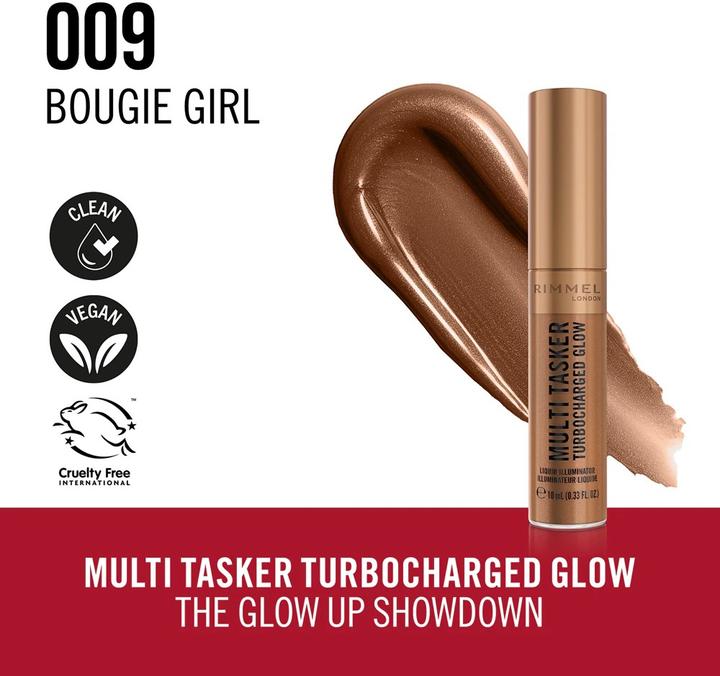 Image du produit Rimmel London Illuminante Viso Liquido Glow Turbo Multi Tasker (009 Bougie Girl, Highlighter, 10 ml)