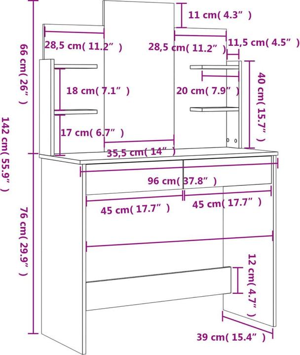 Image du produit VidaXL Giannino (96 x 39 x 142 cm)