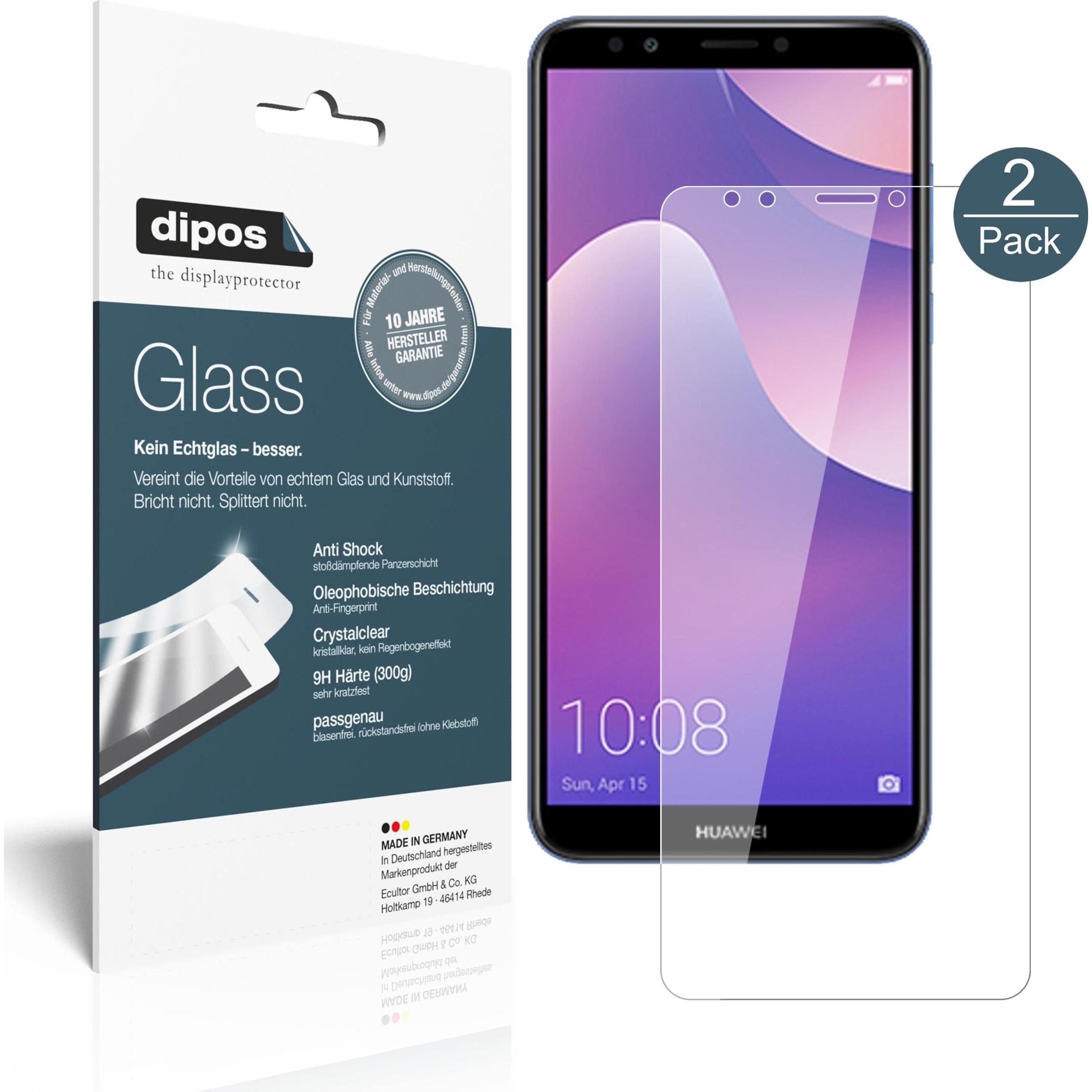 Dipos Displayschutz Anti-Shock (1 Stück, Huawei Y7 Prime (2018)), Smartphone Schutzfolie, Transparent