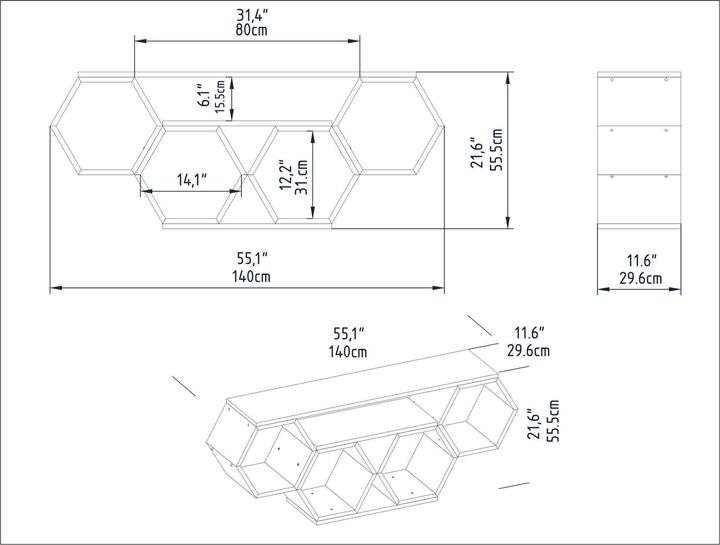 Produktbild Kalune Design Adelaide (140 x 29 x 55.5 cm)