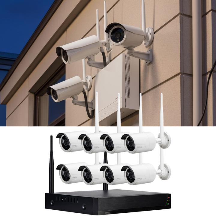 Produktbild Casativo Funk-Überwachungssystem, 8 QHD-Kameras & HDD-Rekorder, App-Fernzugriff (2304 x 1296 Pixels)