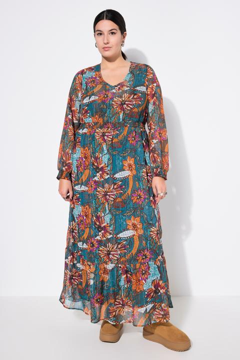 Actual product image Studio Untold Traditional Floral Layered Chiffon Maxi Dress (42, 44)