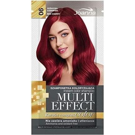 Joanna Rosso Shampoo, Multi Effect Keratin Complex Colour Shampoo Colore Istantaneo 06 Ciliegia 35G (35 G)