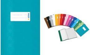 Image du produit HERMA Protège-cahier, DIN A5, en PP, bleu foncé opaque avec impression structurée, avec étiquette (A5)