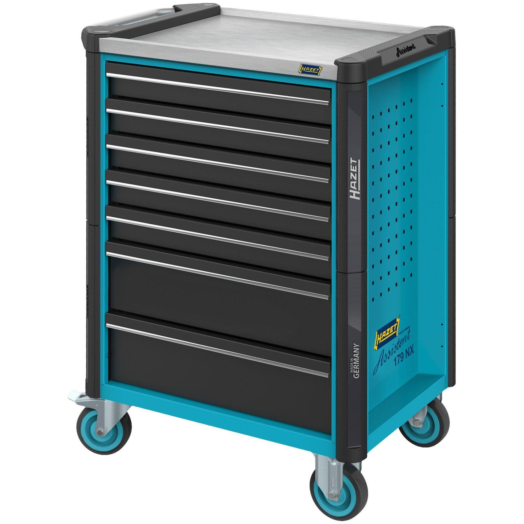 HAZET, Werkzeugwagen + Montagewagen, Werkstattwagen Assistent 179NX-7/137 ∙ Schubladen, flach: 5 x 81 x 522 x 398 mm ∙ S...