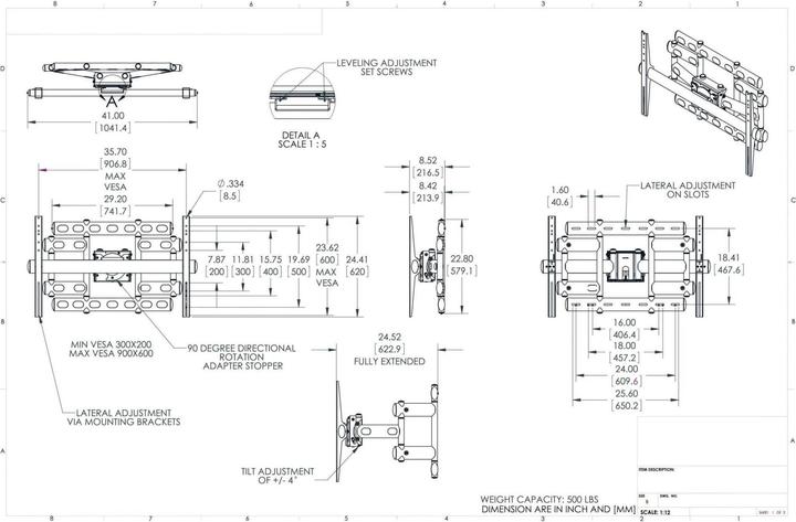 Actual product image Vogels Wall mount PFW 6855 Black, Features: Tiltable (Wall)
