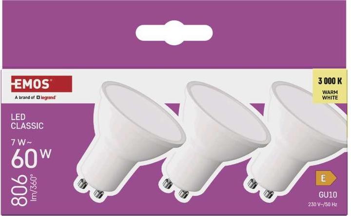 Immagine prodotto Emos Classico (GU10, 7 W, 806 lm, 3 x, E)