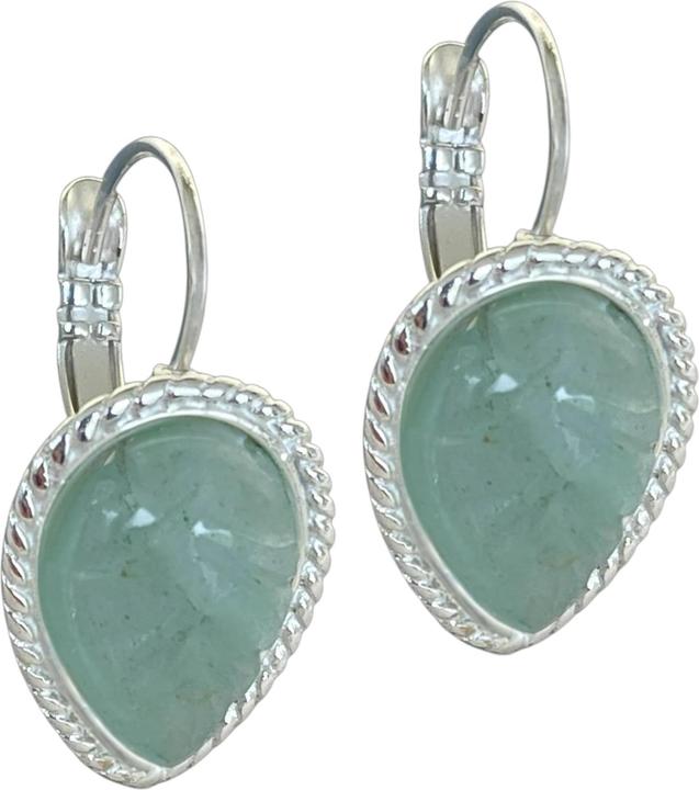 Produktbild Steinkult Ohrringe Amazonit Linda (Messing versilbert)