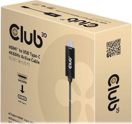Produktbild Club 3D HDMI (Typ A) — USB Typ C (1.80 m, HDMI, USB Typ C, 2.0)