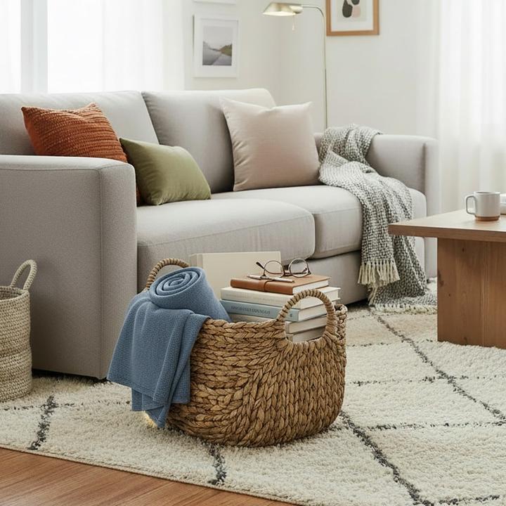 Immagine prodotto Casâme Cesto in Giacinto d'acqua con manici - L 36 cm x P 19 cm x H 22 cm