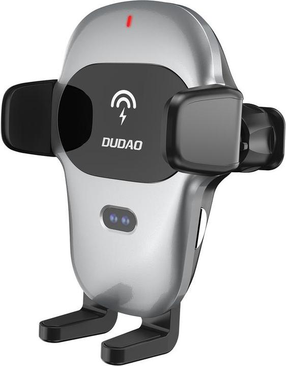 Actual product image Dudao car holder with built-in Qi wireless charger 15W grey (F20xs)