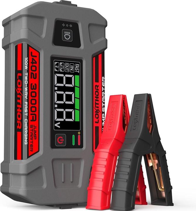 Lokithor j402 3000A jump starter with powerbank and LED (3000 A, 24000 mAh)