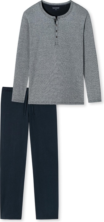 Produktbild Schiesser langer Herren Pyjama / Schlafanzug mit Knopfleiste (52)