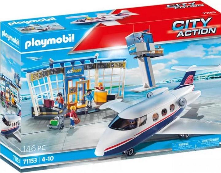 Playmobil Flughafen mit Flugzeug und Tower (71153, Playmobil Stad Actie)