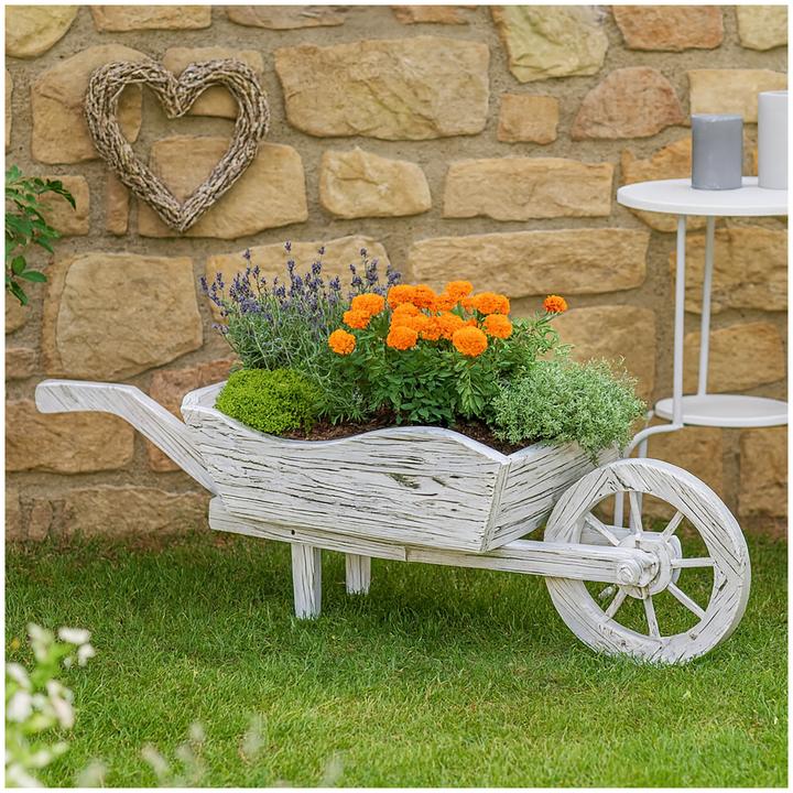 Produktbild HTI-Living Holzschubkarre Weiss Rustikal Sommerset