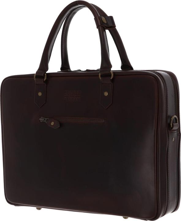 Actual product image Buckle & Seam Leather briefcase Albert Brown / inner lining Dot