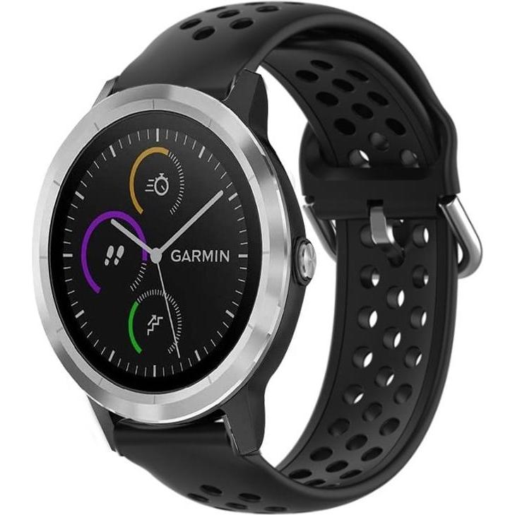 Strap-it Silikonarmband (Silikon, Vivoactive 3), Uhrenarmband, Schwarz