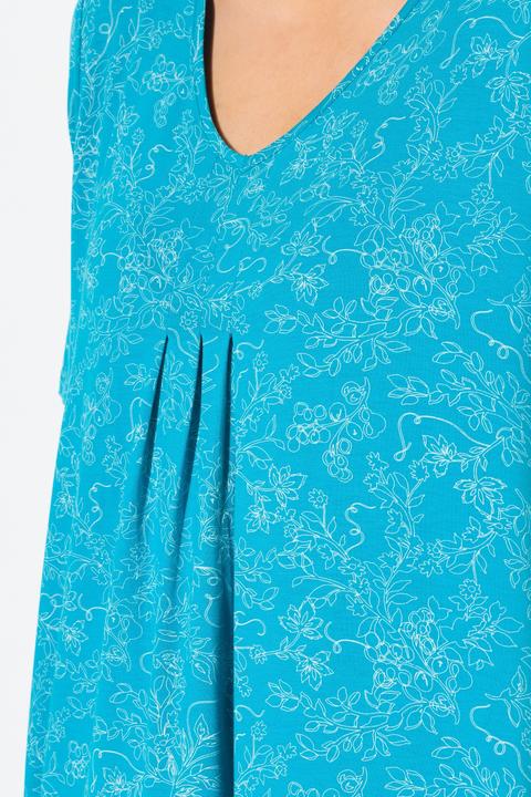 Produktbild Ulla Popken Longshirt, floraler Druck, V-Ausschnitt, Halbarm, Taschen (42, 44)