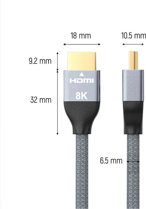 Immagine prodotto Wozinsky cavo HDMI 2.1 8K 60 Hz 48 Gbps / 4K 120 Hz / 2K 144 Hz 3 m argento (WHDMI-30) (3 m, HDMI, 2.1)