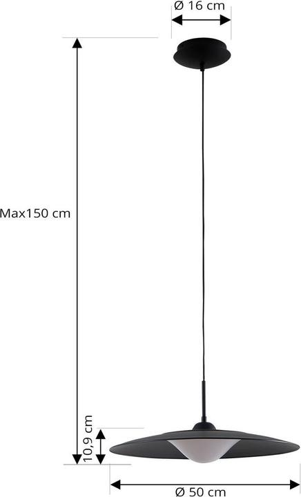 Produktbild Lucande LED-Hängeleuchte Foco, schwarz, Metall, Ø 50 cm (3000 lm)