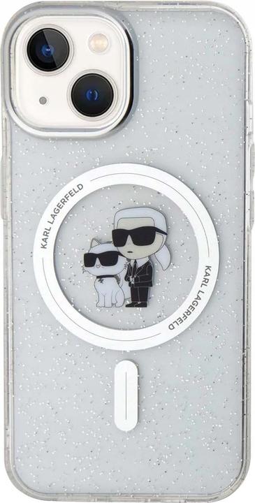 Immagine prodotto Karl Lagerfeld KLHMP15MHGKCNOT Custodia rigida trasparente per iPhone 15 Plus 6,7" Karl&Choupette Glitter MagSa (Apple iPhone 15 Plus)