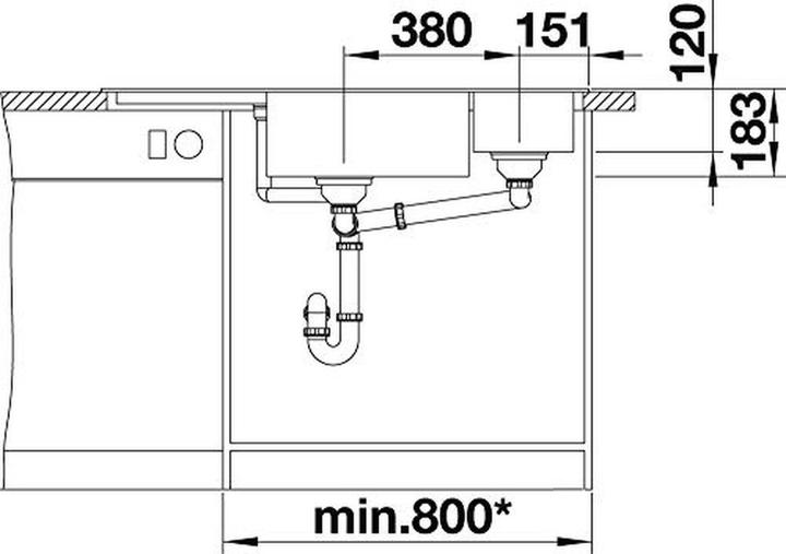 Produktbild Blanco Delta II (Einbauspüle, 105.70 cm, 57.50 cm)