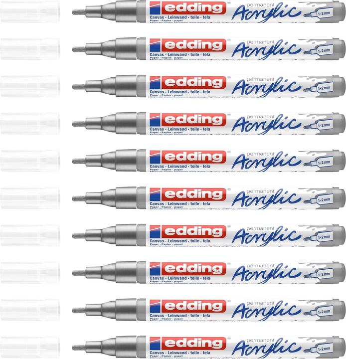 Immagine prodotto Edding Marcatore acrilico 5300 Fine (Argento, 2 mm, 1 x)