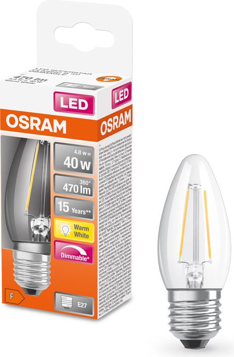 Produktbild Osram Led Retrofit Classic B (E27, 40 W, 470 lm, 1 x, F)