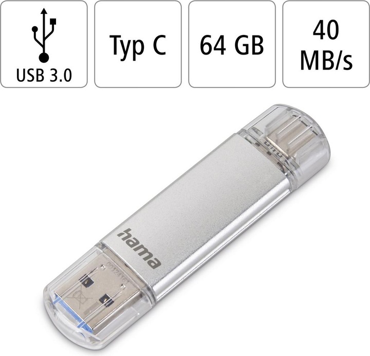 Actual product image Hama C-Laeta (64 GB, USB-A, USB-C, USB 3.0)