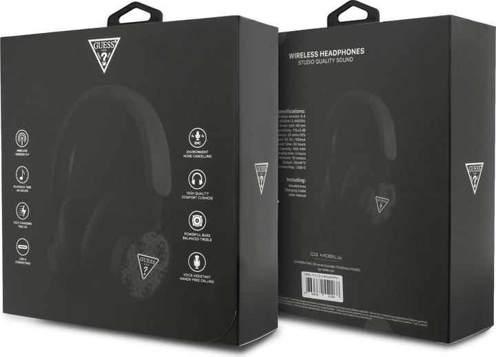Produktbild Guess On-Ear Headphones 4G Triangle Logo Bluetooth black (45 h, Kabellos)