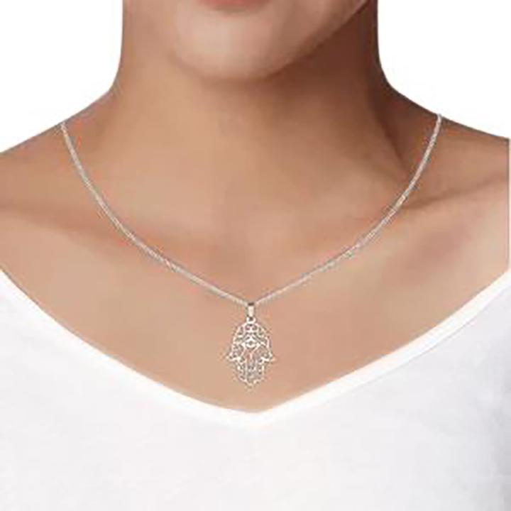 Produktbild Star Piercing Kette silber Anhänger Hamsa silber (Chirurgenstahl 316L, Silber)