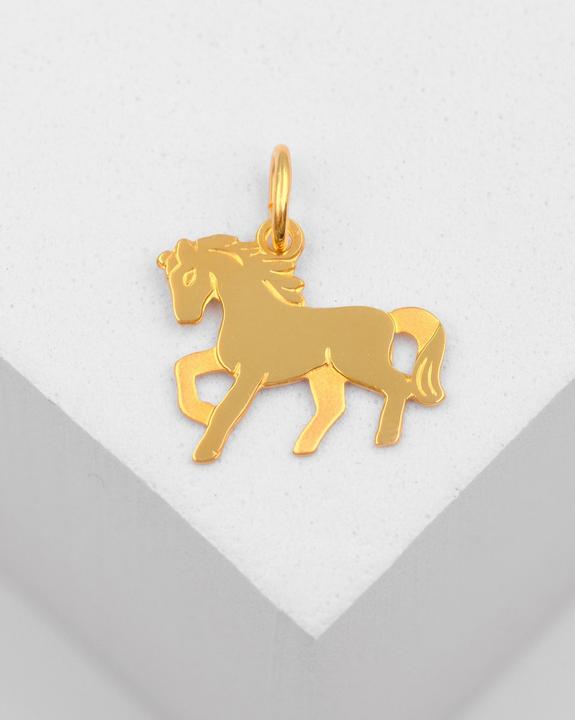 Actual product image Muau Pendant horse yellow gold 750, 17x15mm (750/18K yellow gold)