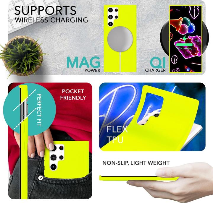 Produktbild Nalia Neon Silikon Hülle mit 2x Displayschutz (Samsung Galaxy S23 Ultra)
