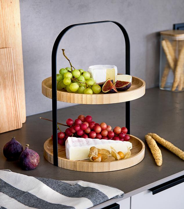 Image du produit Zeller Present Étagère Bambou Métal ø 25x33 cm