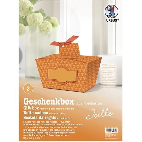 Thumbnail - Ursus, Geschenkverpackung, Geschenkbox Joelle orange 8,5x4,5x6cm VE=5 Stück Motiv: 02 (Geschenkbox, 5 x)
