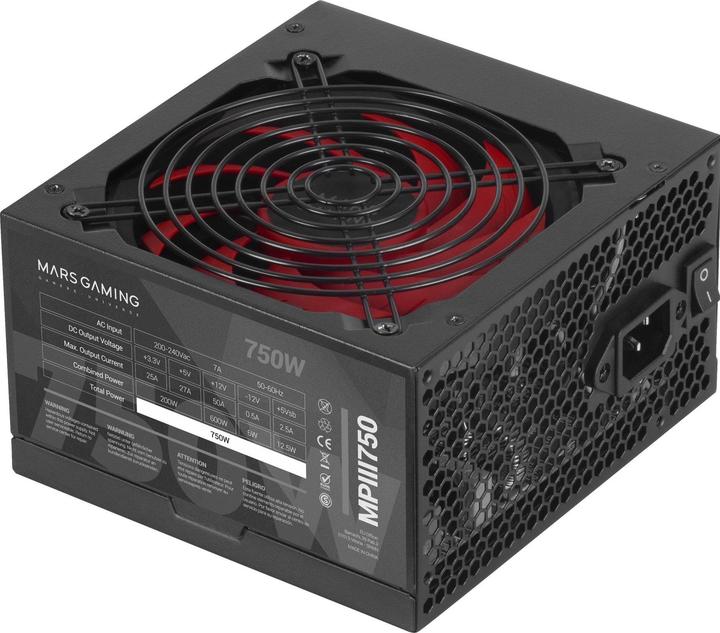 Actual product image Mars Gaming Alimentation ATX MPIII - 750W (Noir/Rouge) (750 W)